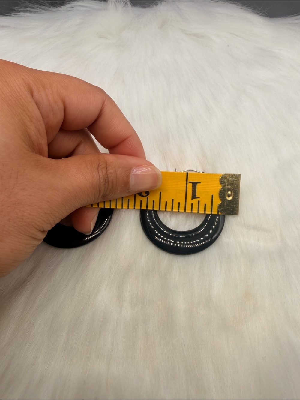 925 Sterling Silver Big Onyx Hoops Earrings. - Picture 4 of 7